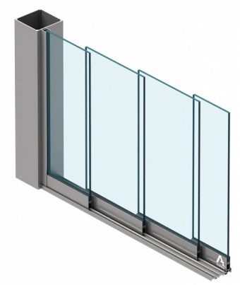 Całoszklana zabudowa przesuwna do pergoli, tarasów i loggii MB-OpenSlide